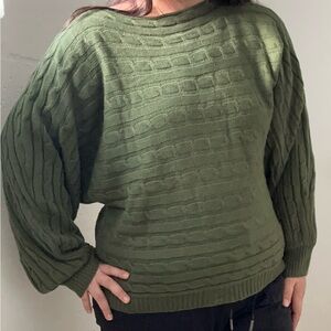 Green Cable Knit Sweater